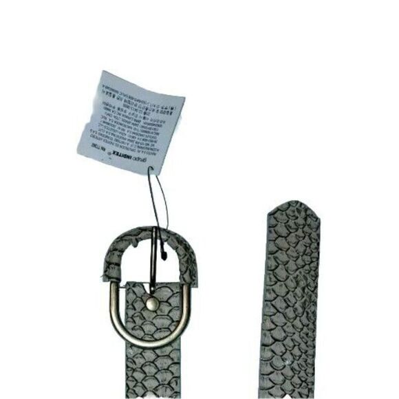 Zara Grupo Inditex Tan Belt 39 Inches Long 1.5 Inches Wide New Snakeskin Pattern - Picture 2 of 5